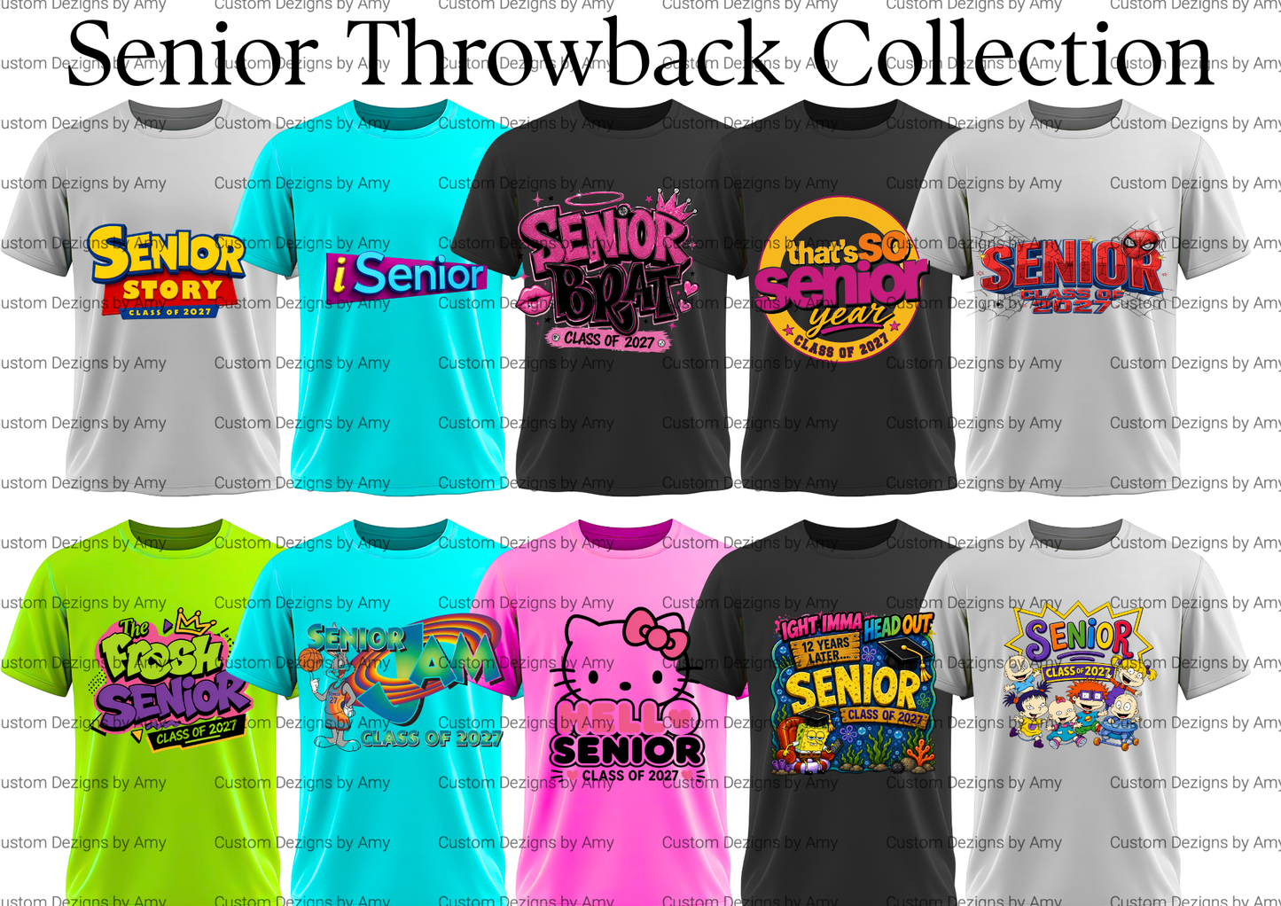 Senior Throwback Collection – Class of 2027 Graphic T-Shirt Nostalgic Graduation Tee