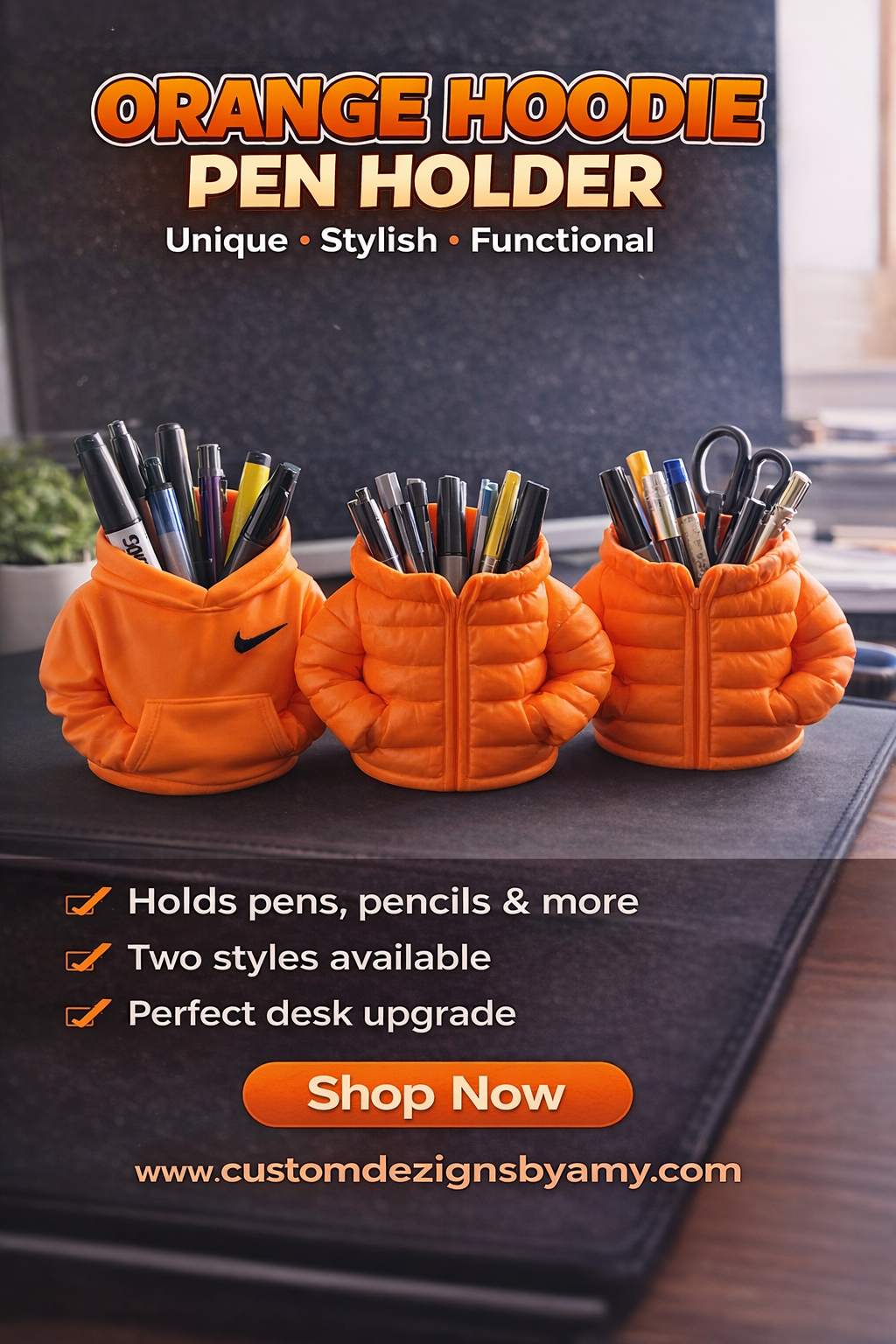 Hoodie Pen Holder – Mini Desk Organizer