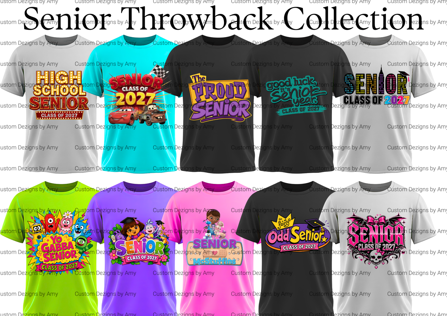 Senior Throwback Collection – Class of 2027 Graphic T-Shirt Nostalgic Graduation Tee
