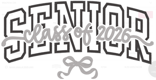 Senior Embroidery class of 2026